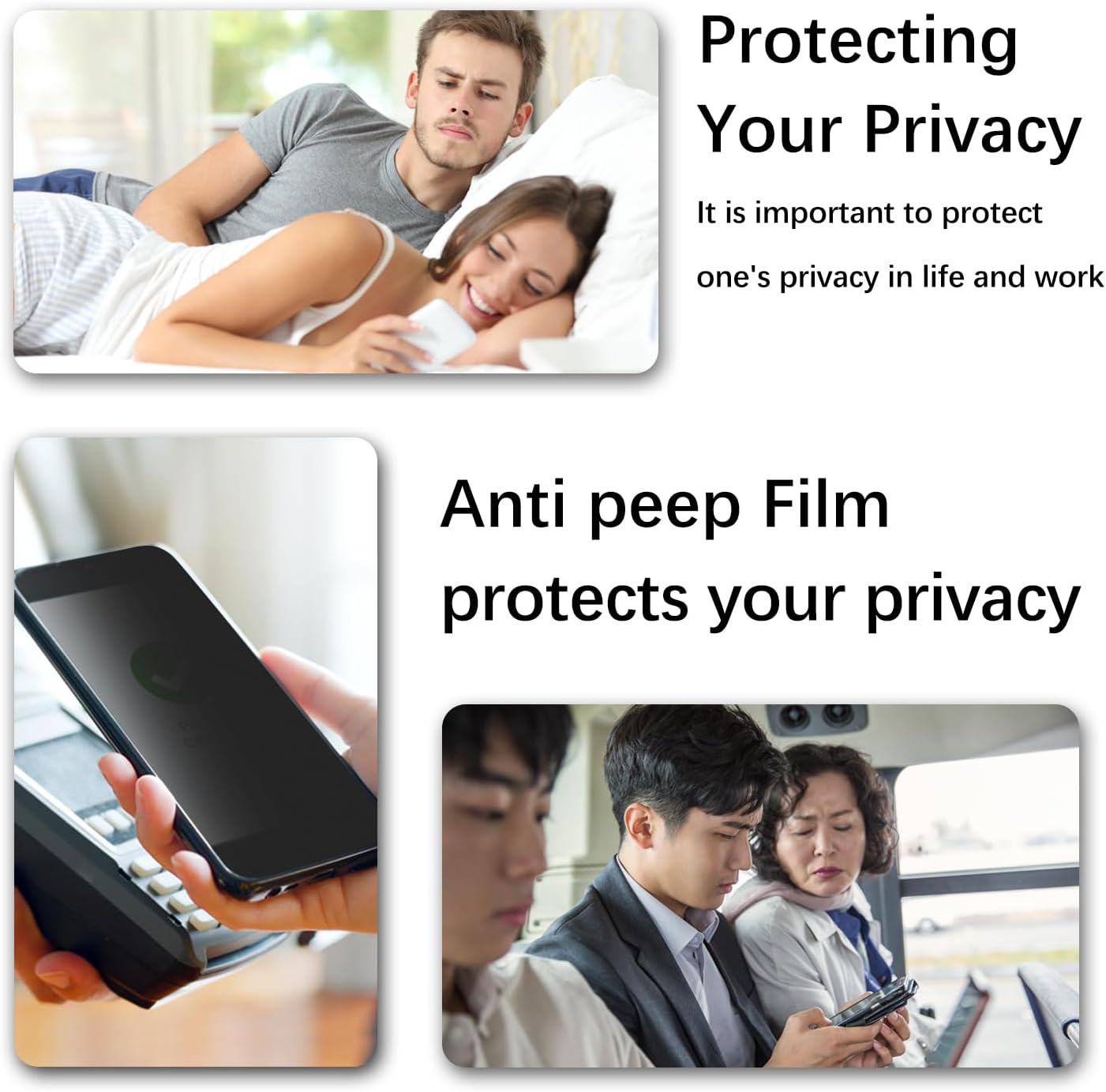 2 Pack Privacy Screen Protector  Tempered Glass  Anti-Spy  9H Hardness  Anti-Peep  3D Edge   - ON2SP88 2420-5