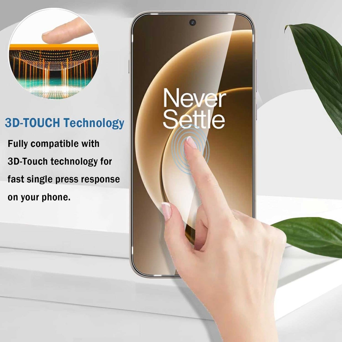 2 Pack Screen Protector Tempered Glass HD Clear Full Cover (Fingerprint Unlock) 9H Hardness  - ON2SP75 2313-4