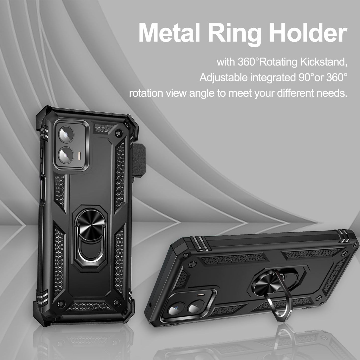 Case Belt Clip Holster Swivel Metal Ring Cover Kickstand Armor  - ONV79 2118-4