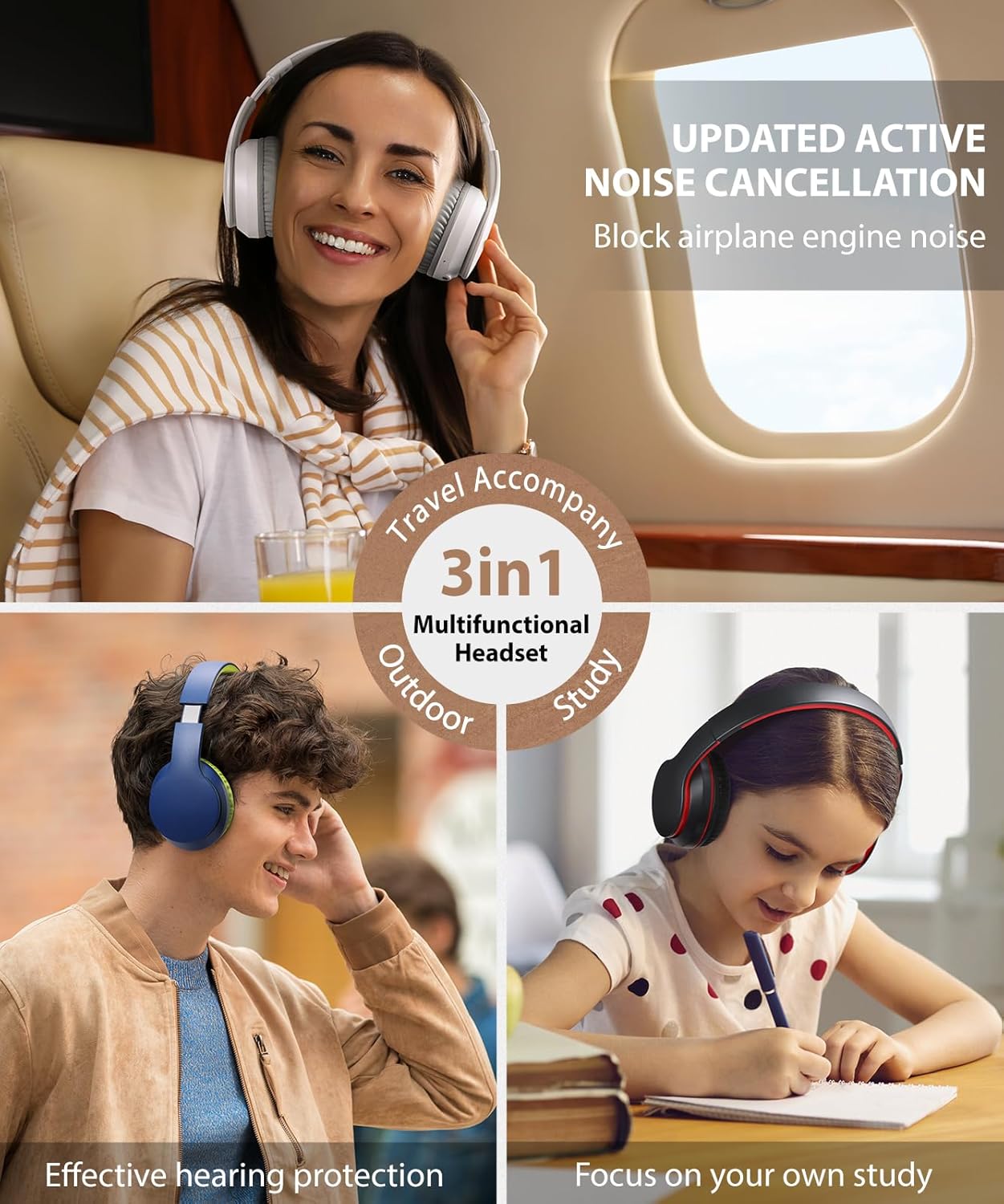 Wireless Headphones Foldable Headset w Mic Earphones Earbuds  - ONXW132 2481-7