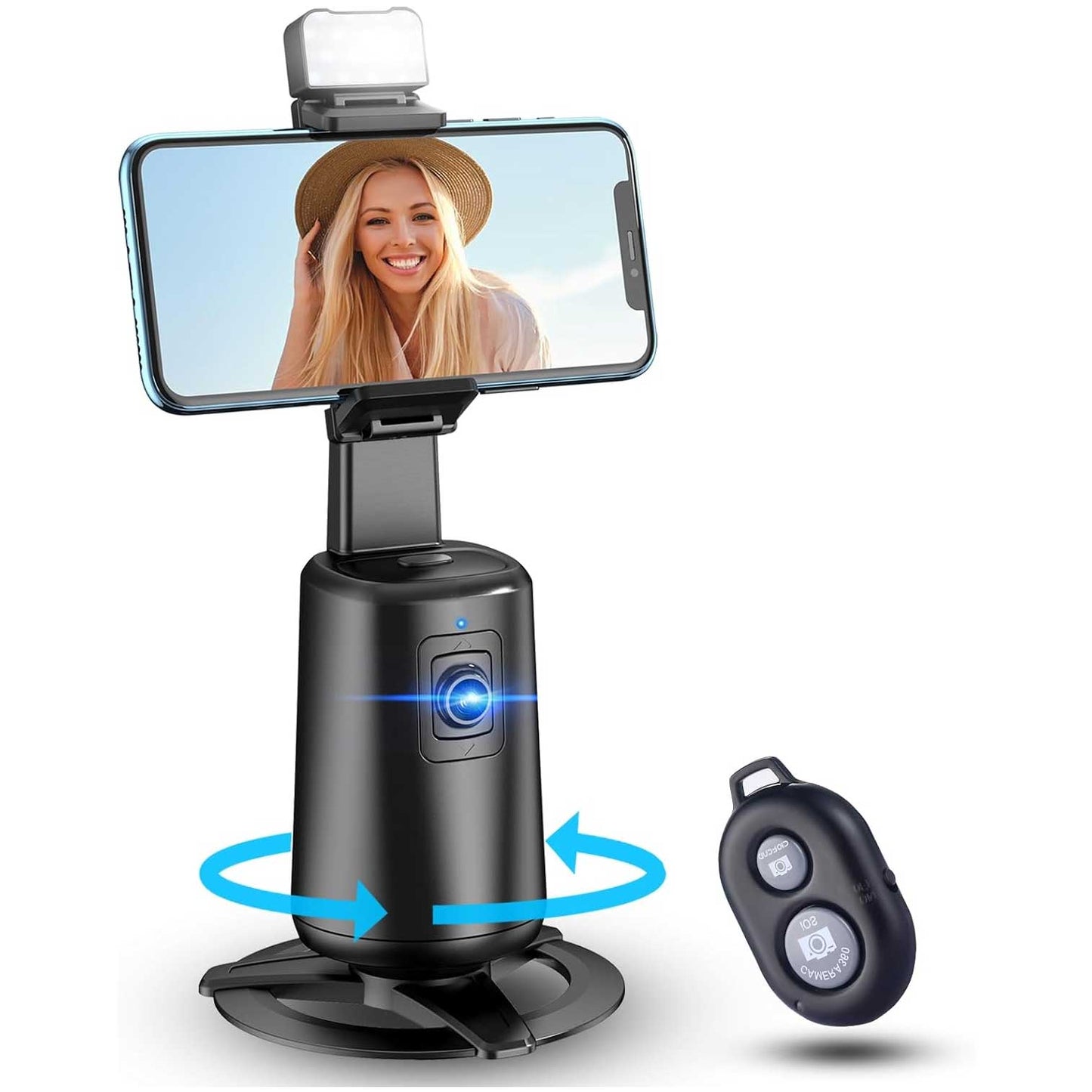 Auto Face Tracking Holder Tripod 360-degree Rotating Photo Stand Remote Shutter Gesture Control Smart Camera Shooting  - ONXW126 2474-1