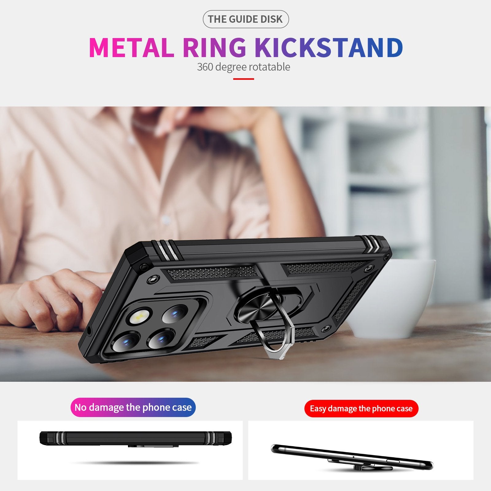 Case Belt Clip Holster Swivel Metal Ring Cover Kickstand Armor  - ONZ07 2210-5