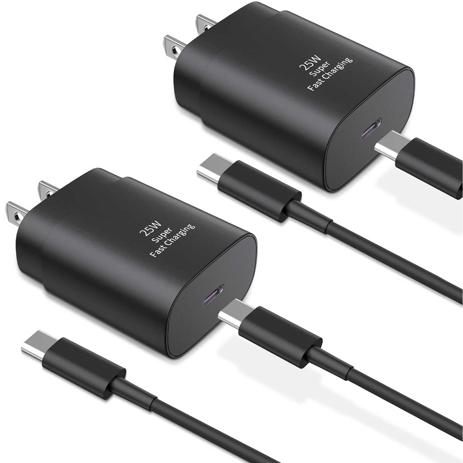 2 Pack 25W Fast Home Charger PD Type-C 2 Pack 6ft USB-C Cable Quick Power Adapter  - ONXW187 2536-1