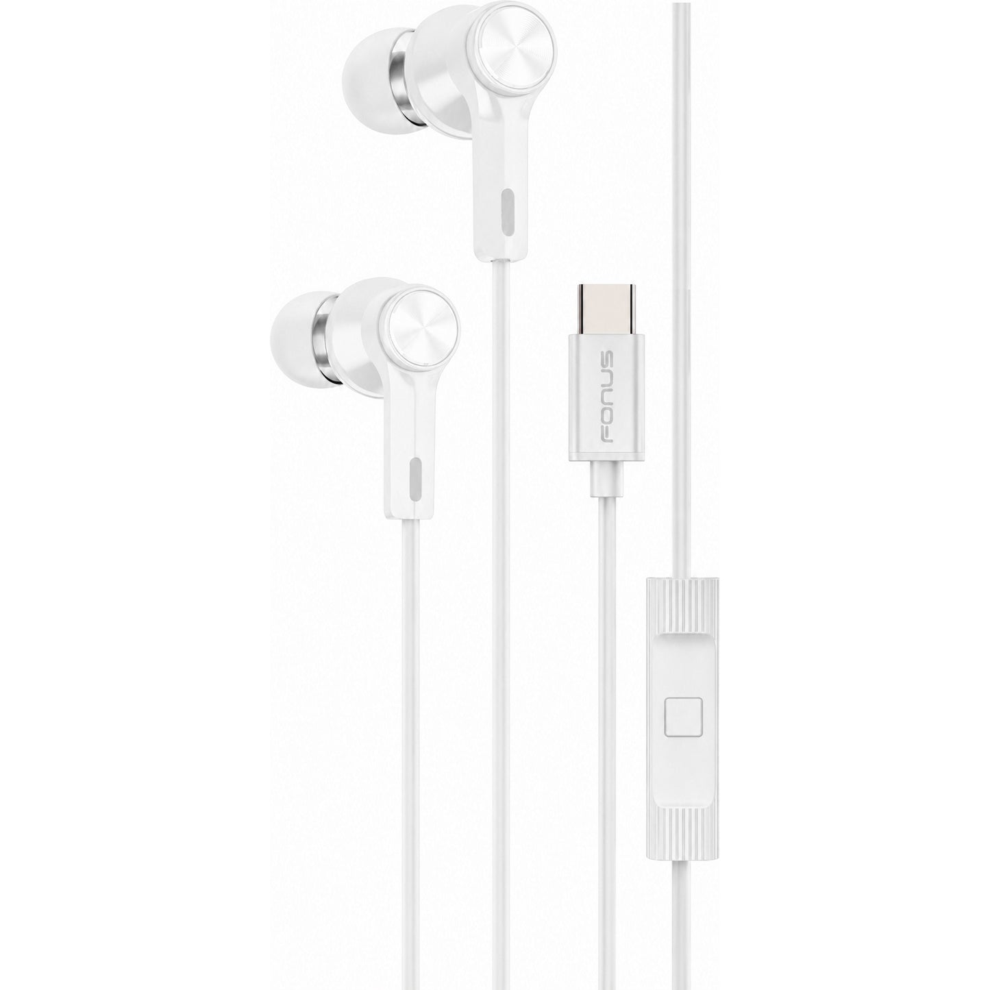 White Wired TYPE-C Earphones USB-C Earbuds Magnetic Headphone w Mic Headset Earpieces  - ONA14 2572-1