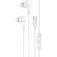White Wired TYPE-C Earphones USB-C Earbuds Magnetic Headphone w Mic Headset Earpieces  - ONA14 2572-1