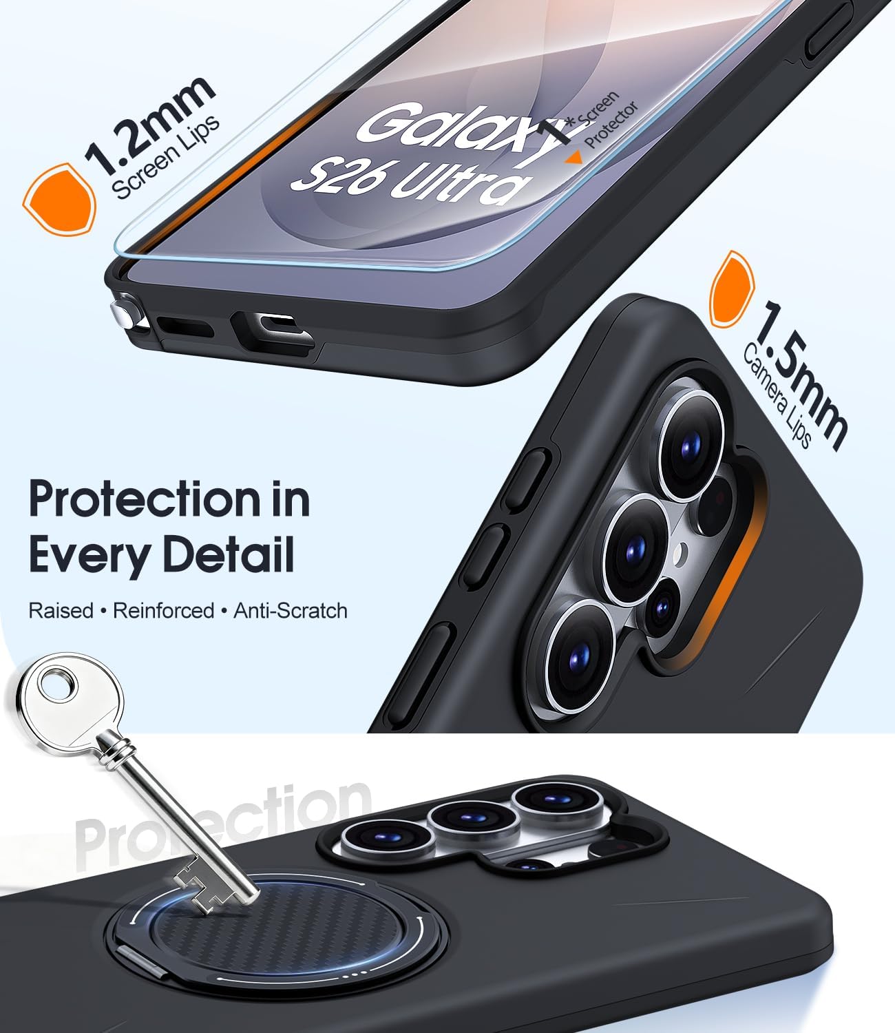 Magnetic Ring Case  360 Degree Rotate  Cover Armor Drop-Proof  Defender  - ONXW6 2342-6