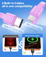 15000mAh Lavender Power Bank  22.5W PD Fast Charge  Backup Battery Portable Charger Built-in Cable LED Display  - ONXW244 2600-3