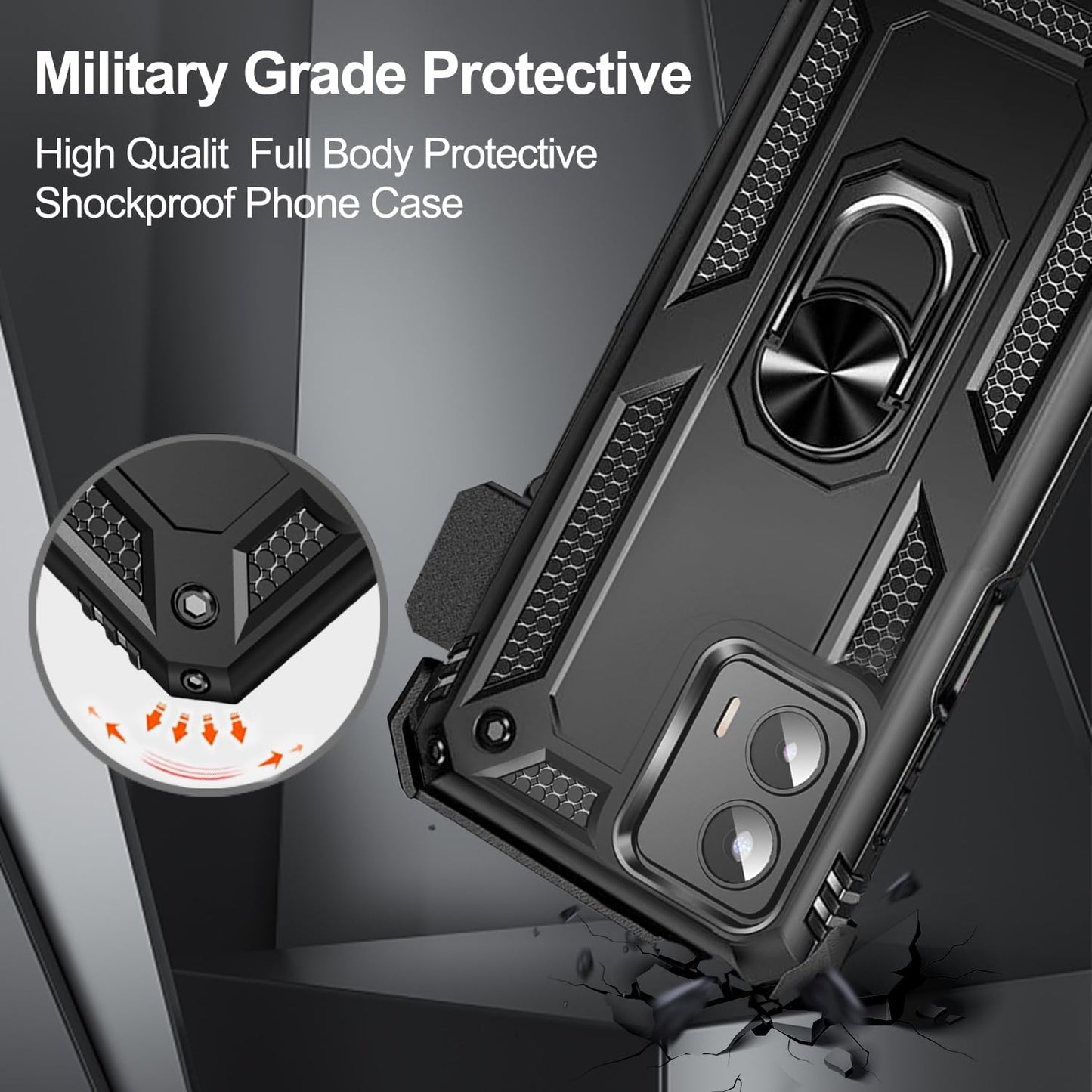 Case Belt Clip Holster Swivel Metal Ring Cover Kickstand Armor  - ONV79 2118-2