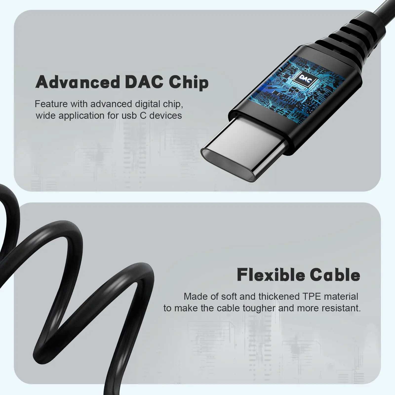 USB-C Retractable Earphones Headphones Hands-free Earbuds TYPE-C w Mic Headset  - ONC63 2329-3