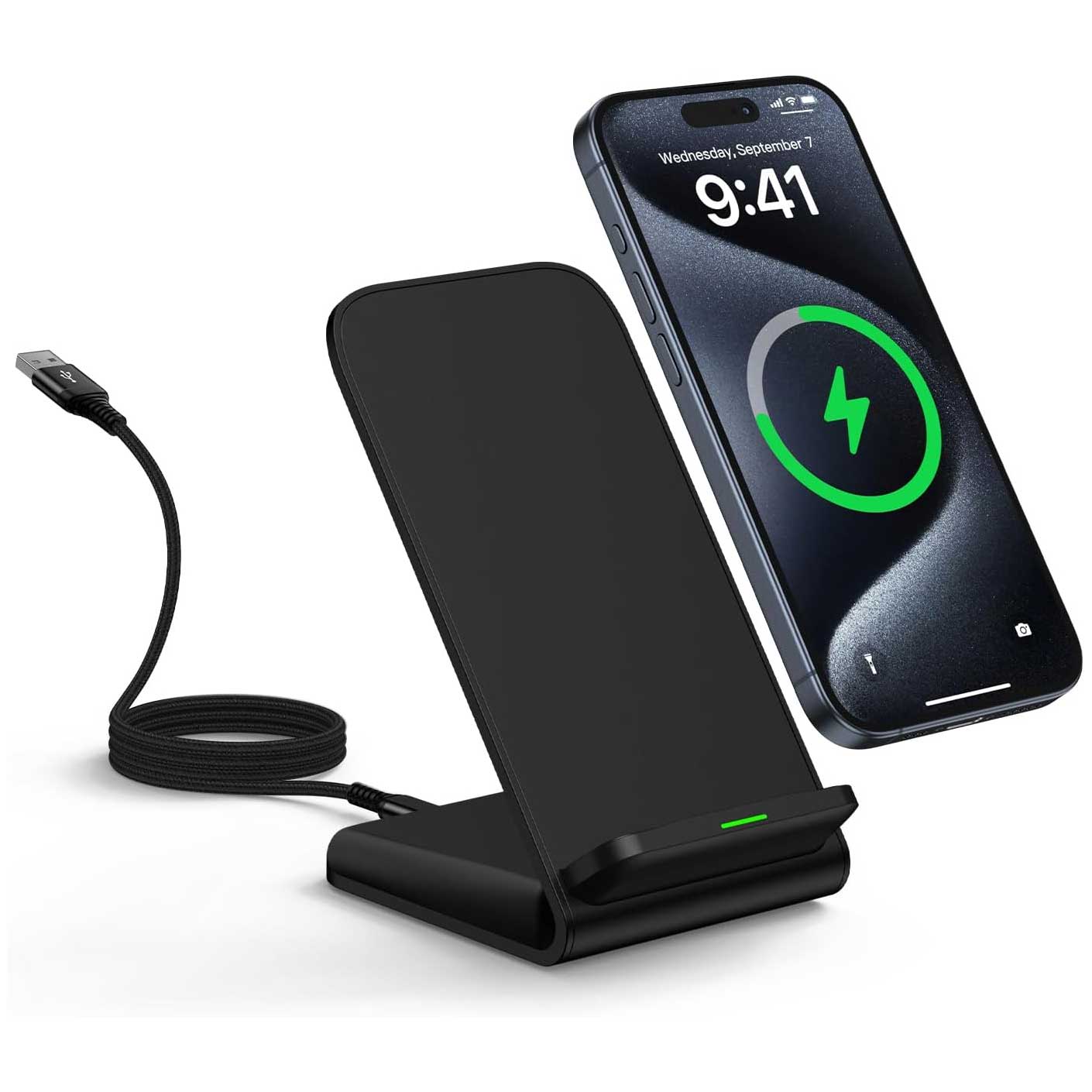 Wireless Charger 15W Fast Stand Charging Pad  Slim Charging Station   - ONXW206 2556-1