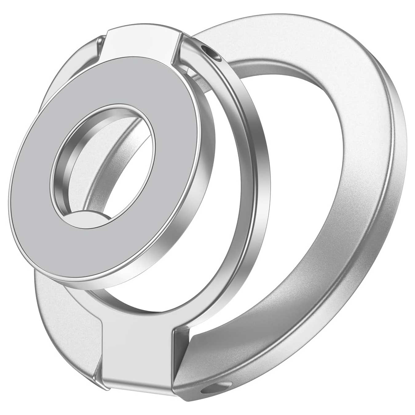 Metal Magnetic Ring Phone Holder Kickstand Folding Desk Stand Silver Color  - ONXW220 2570-1