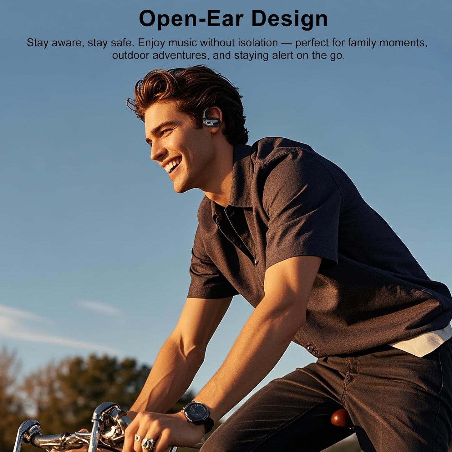 Wireless Ear-hook Open Earphones  Bluetooth Earbuds  Over the Ear Headphones True Stereo Charging Case Hands-free  - ONXW223 2578-3