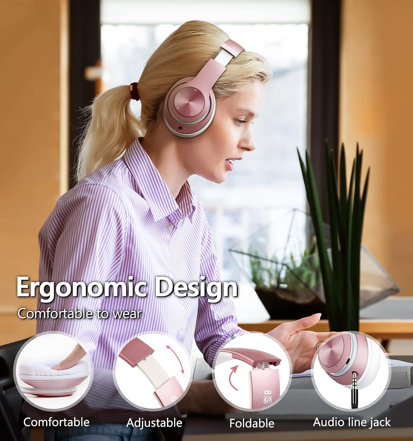 Wireless Headphones Foldable Headset w Mic Earphones Earbuds  - ONXW129 2477-3