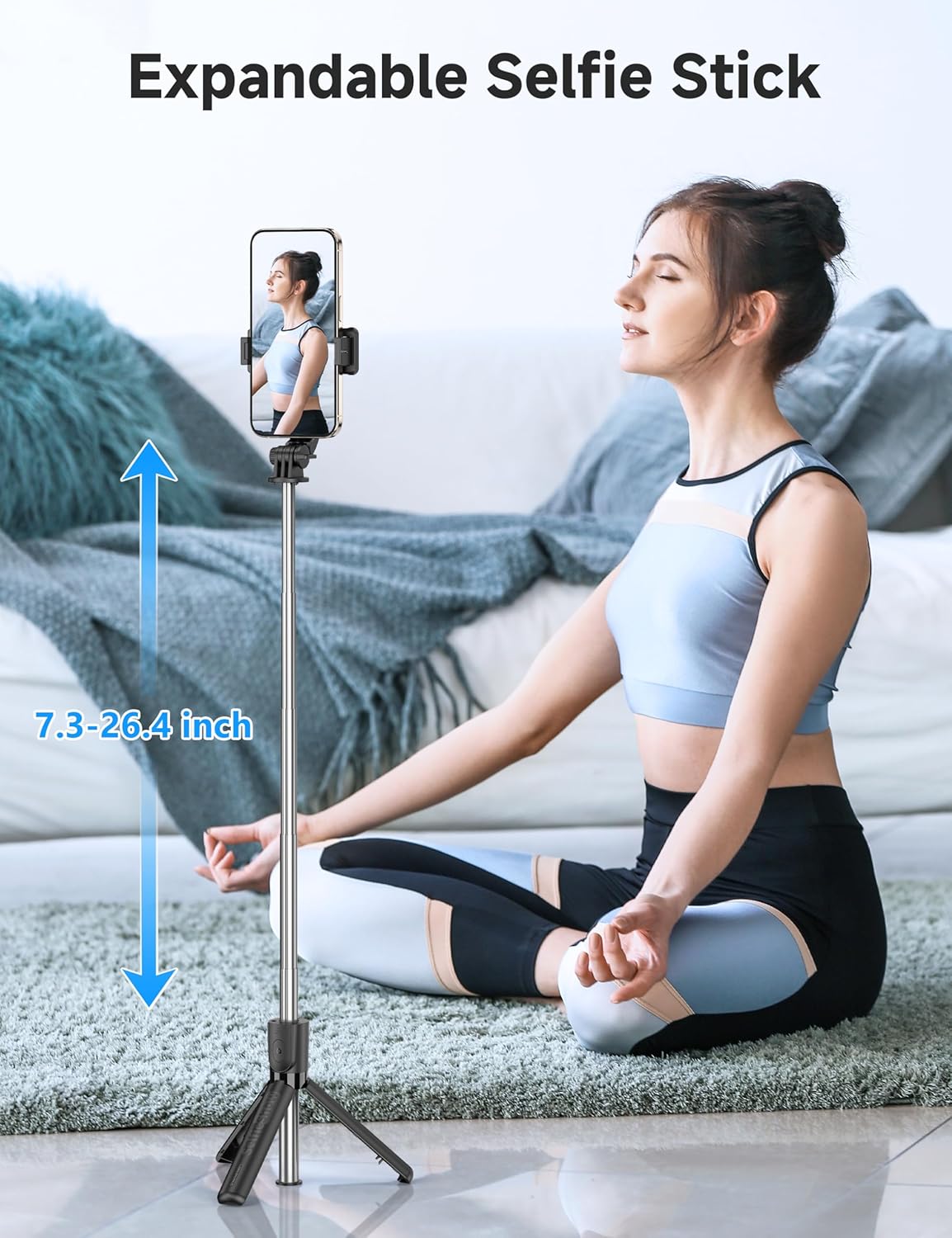 Selfie Stick  Wireless Built-in Tripod Remote Shutter Stand Self-Portrait  - ONXW14 2350-2
