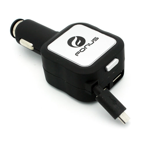  Retractable Car Charger   4.8Amp   2-Port USB  USB-C Adapter   DC Socket   Power Adapter  - ONG50 2016-4
