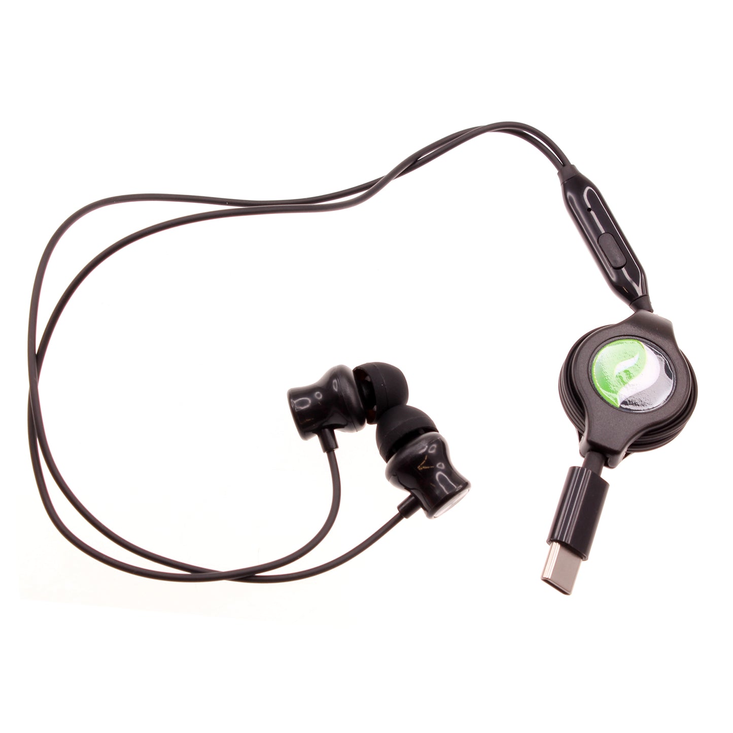 USB-C Retractable Earphones Headphones Hands-free Earbuds TYPE-C w Mic Headset  - ONC63 2329-4