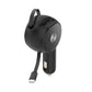 30W Car Charger Retractable 3 Amp Type-C 2-Port USB Fast Charge   - ONK38 2241-1