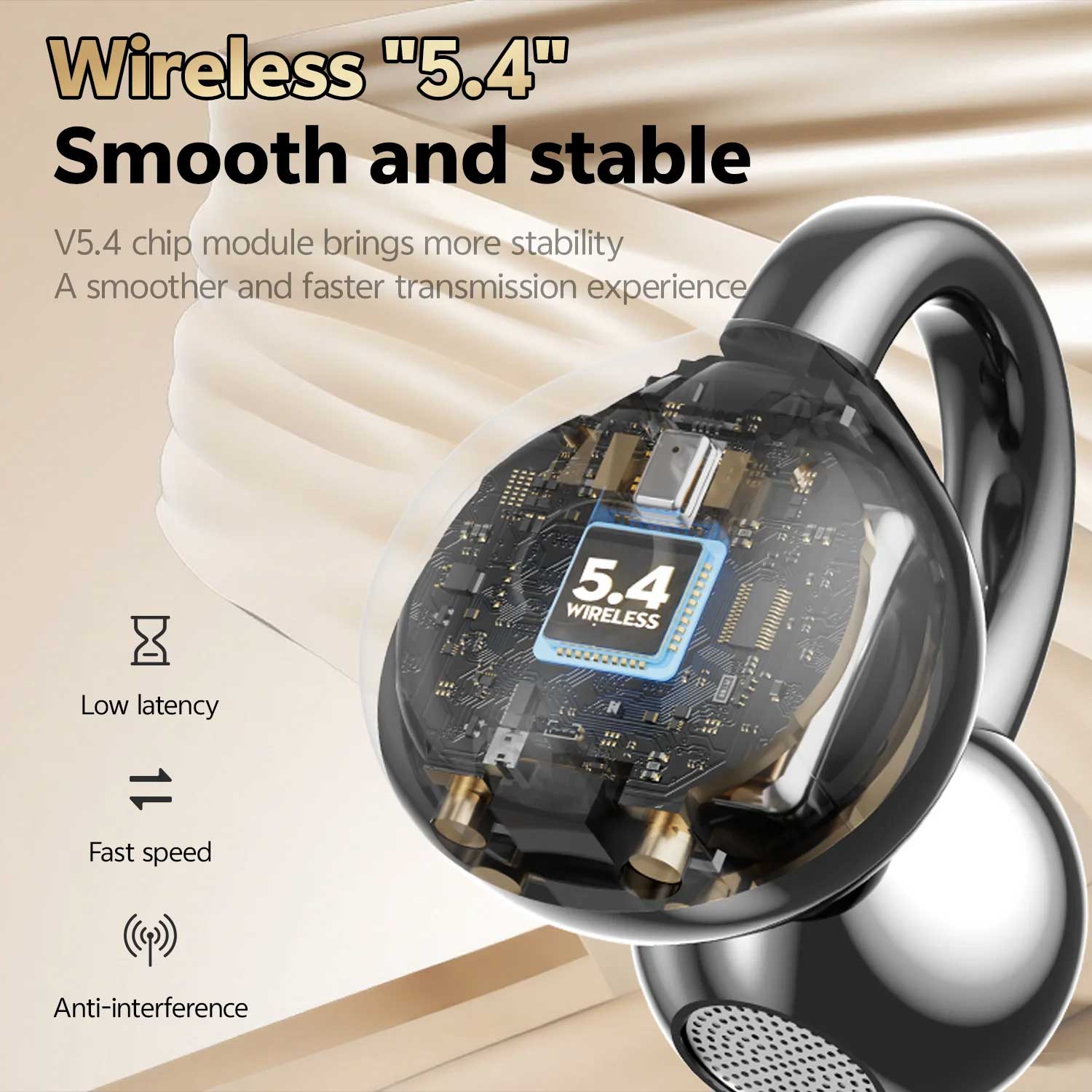 Wireless Ear-Clip TWS Earphones Bluetooth Earbuds Bone Conduction Headphones True Stereo Charging Case Hands-free Mic  - ONY92 2335-2