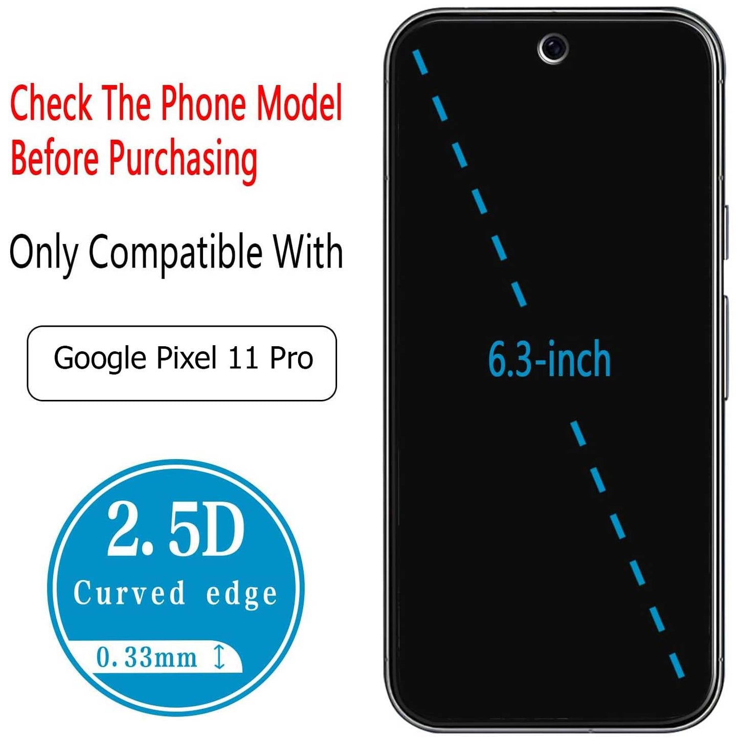 2 Pack Screen Protector Tempered Glass HD Clear Full Cover (Fingerprint Unlock) 9H Hardness  - ON2SP90 2451-2
