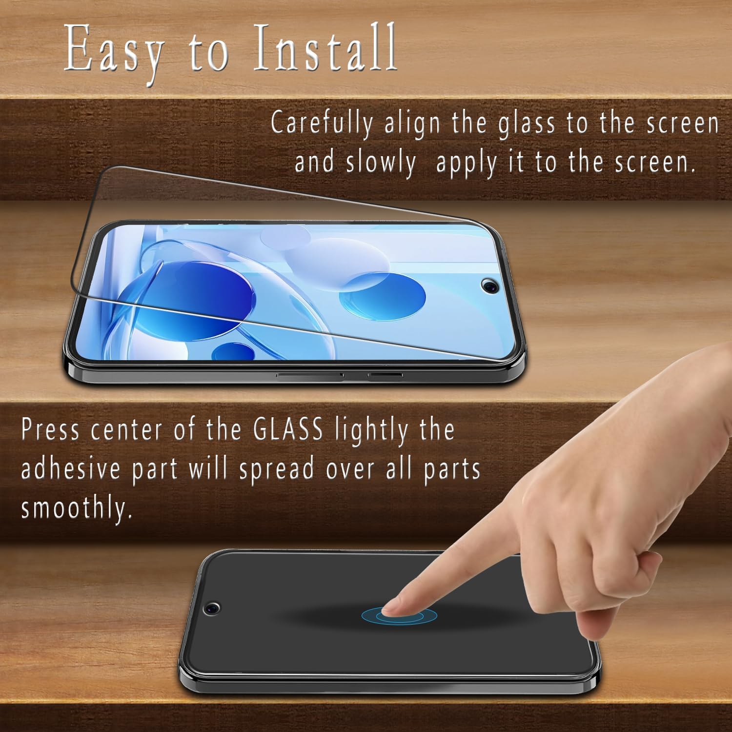 2 Pack Screen Protector Tempered Glass HD Clear Full Cover (Fingerprint Unlock) 9H Hardness  - ON2SP90 2451-4