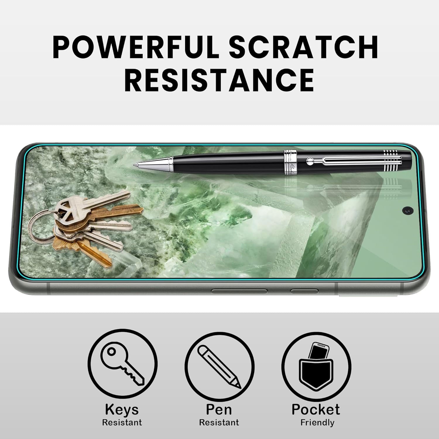2 Pack Screen Protector Tempered Glass HD Clear Full Cover (Fingerprint Unlock) 9H Hardness  - ON2V71 2110-5