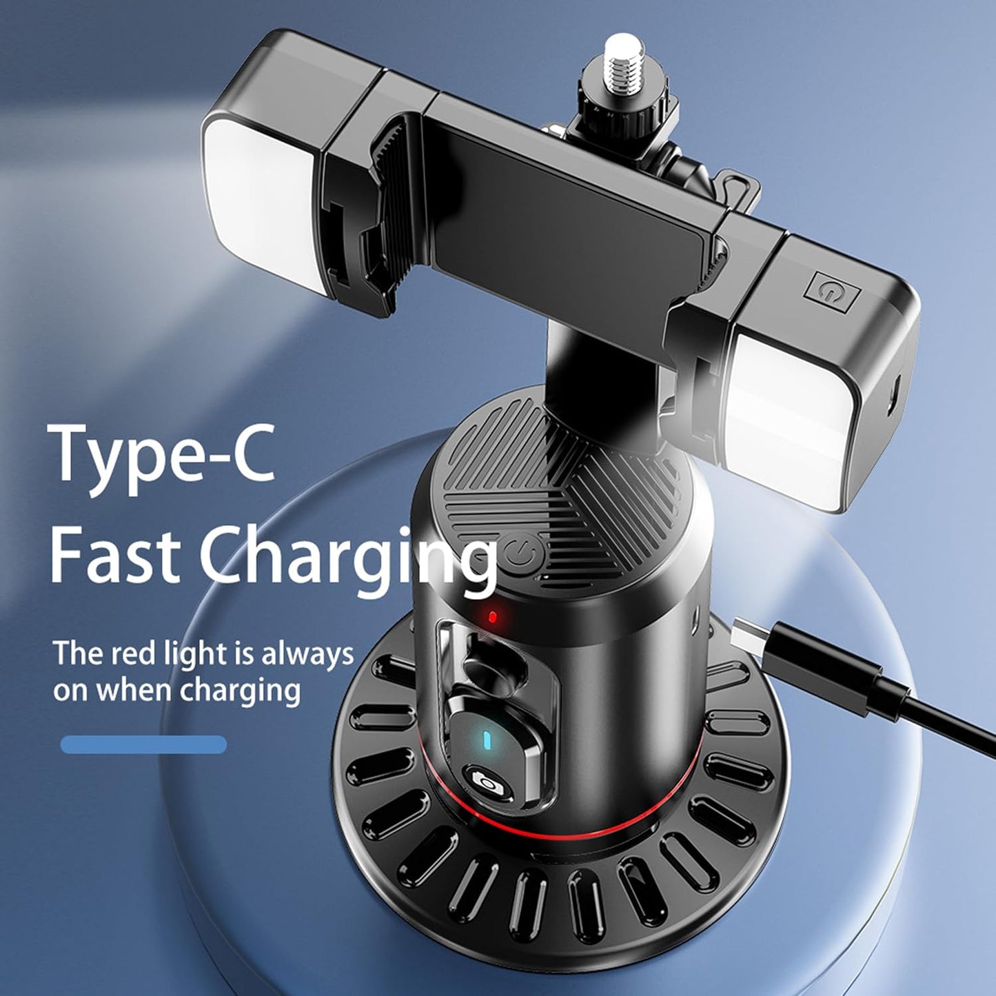 Auto Face Tracking Holder Phone Stand 360-degree Rotation Tripod Smart Camera Shooting Rechargeable Remote Shutter  - ONXW125 2473-9