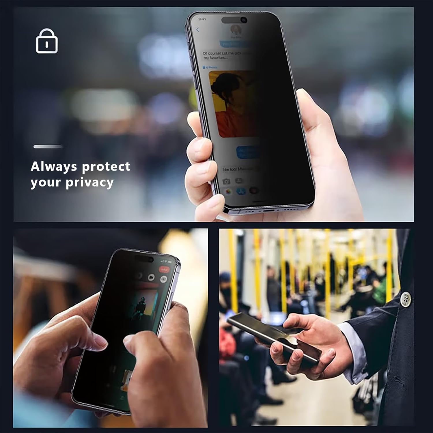 2 Pack Privacy Screen Protector Tempered Glass Curved Anti-Spy Anti-Peep Case Friendly  - ON2SP49 2268-5
