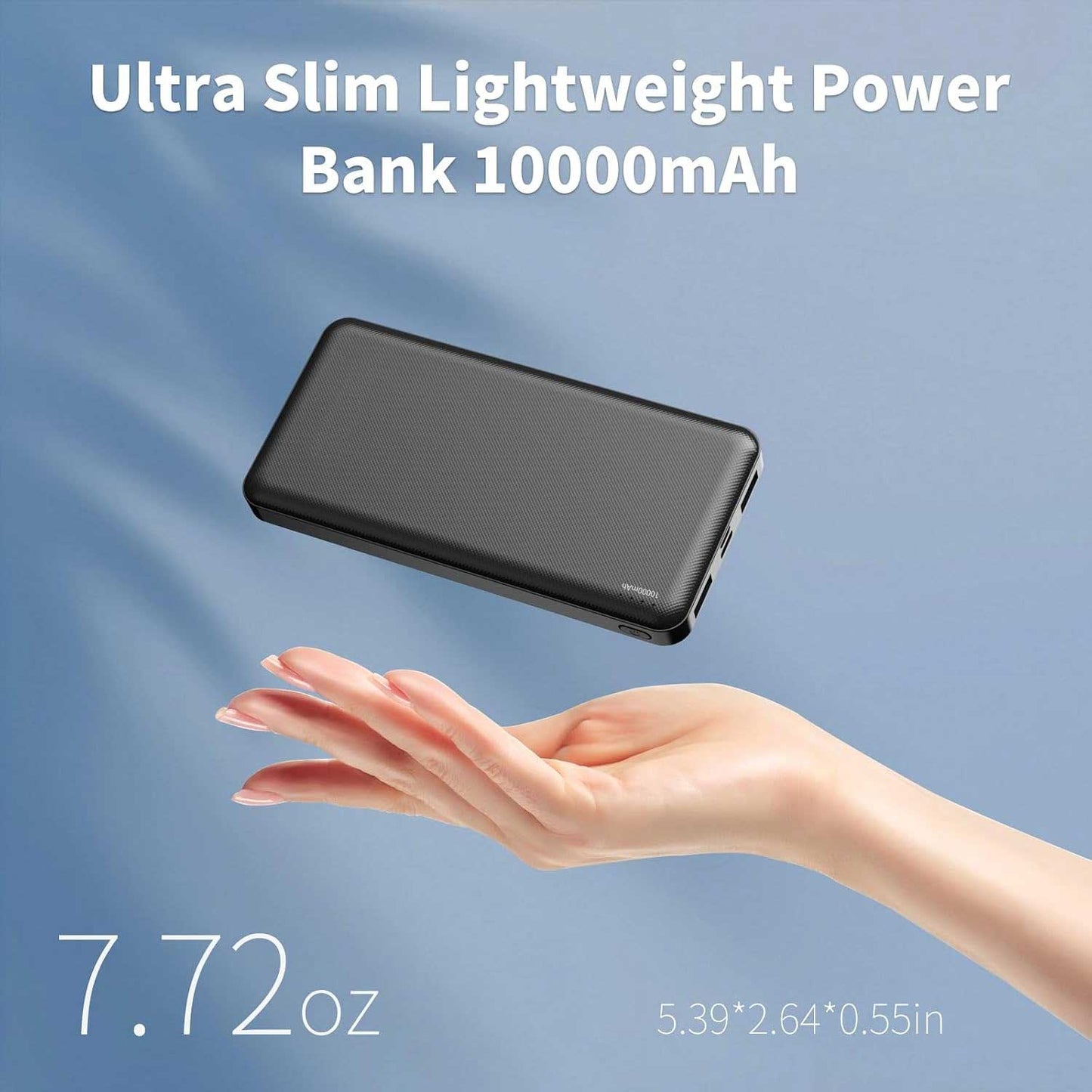 2 Pack 10000mAh Power Bank Backup Battery Portable Charger LED Indicators 2-Port USB 1-Port USB-C  - ONXW243 2599-2