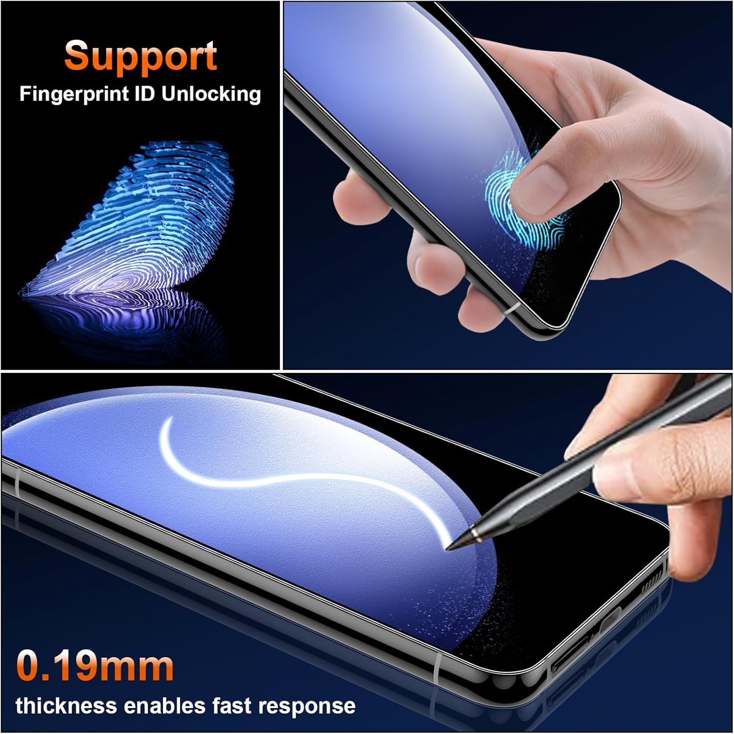 2 Pack Matte Screen Protector TPU Film Anti-Glare Anti-Fingerprint Fingerprint Works 3D Edge  - ON2SP60 2279-3