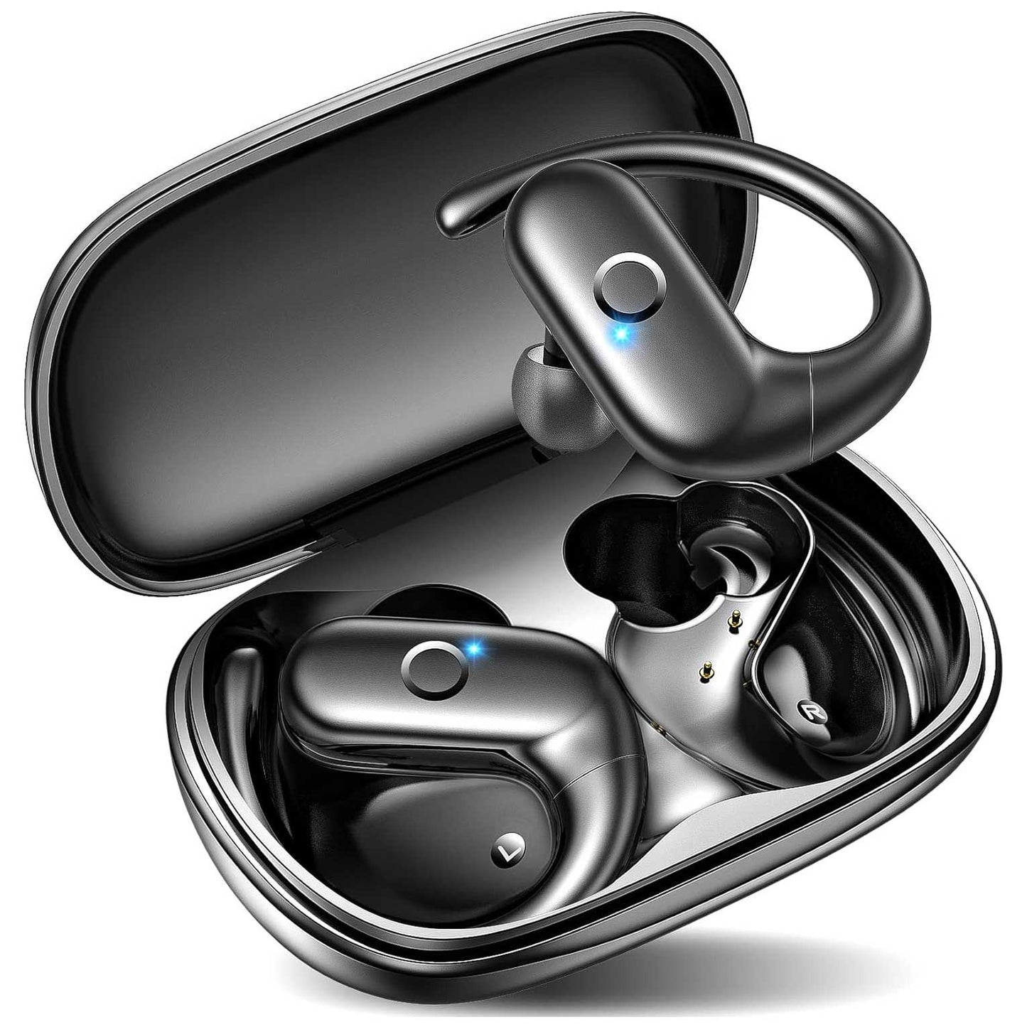 Wireless Ear-hook Earphones  Bluetooth Earbuds Over the Ear Headphones True Stereo Charging Case Hands-free Mic  - ONXW142 2491-1