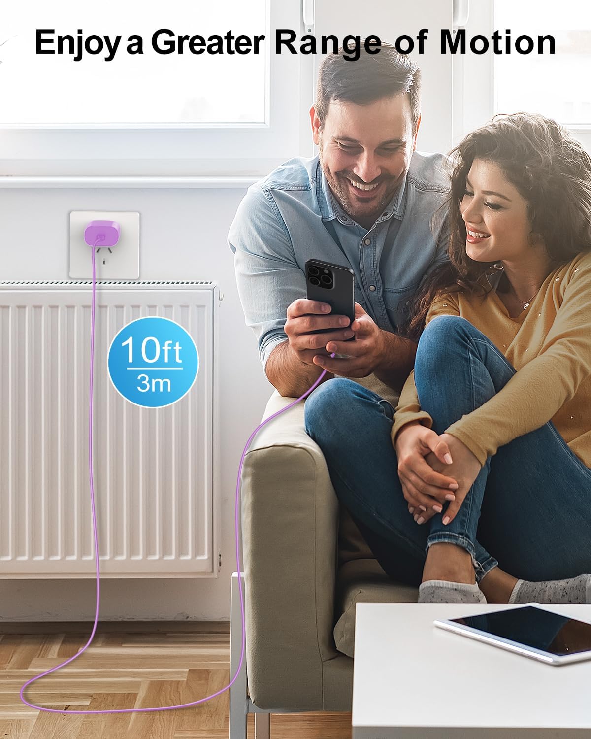 Purple 2 Pack 25W Fast Home Charger PD Type-C 6ft and10ft USB-C Cable Quick Power Adapter  - ONXW234 2590-6