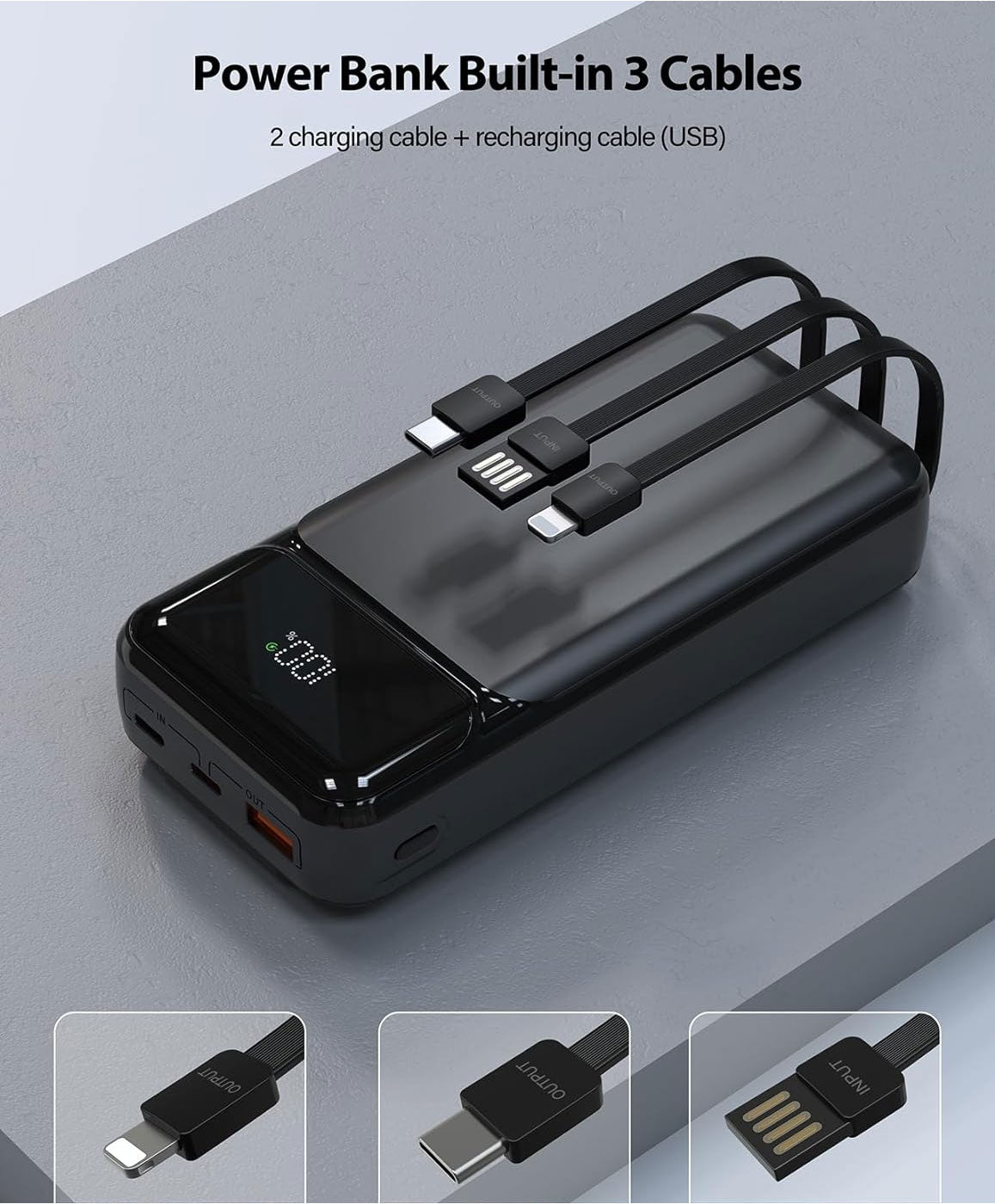 thumbnail image 2 of ALLPOWERS 24000mAh Fast Charge Power Bank With USB-C Ports, Portable Charger For IPhone & Samsung 2 of 6