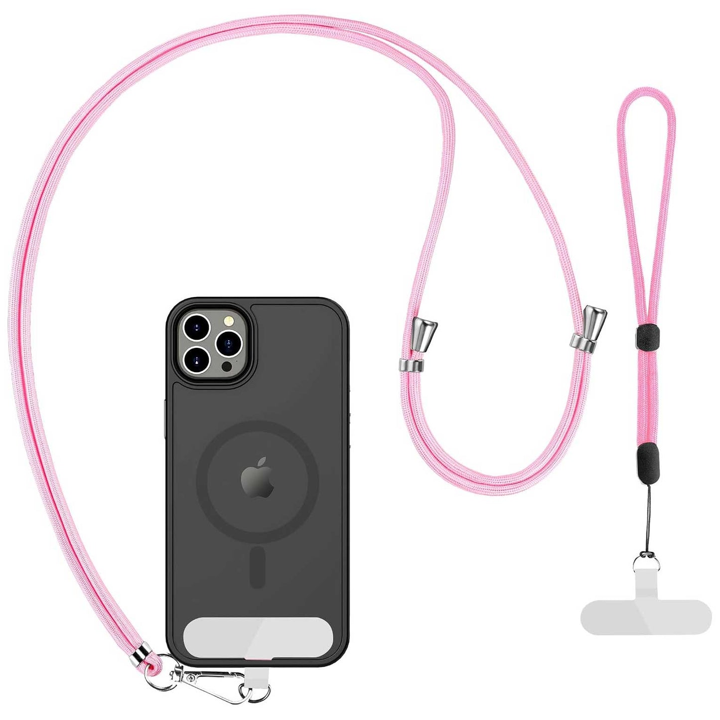 Pink 2 Pack Phone Lanyard Adjustable Holder 1 Pcs Neck Straps 1 Pcs Wrist Straps For Phone Cases  - ONXW275 2636-1