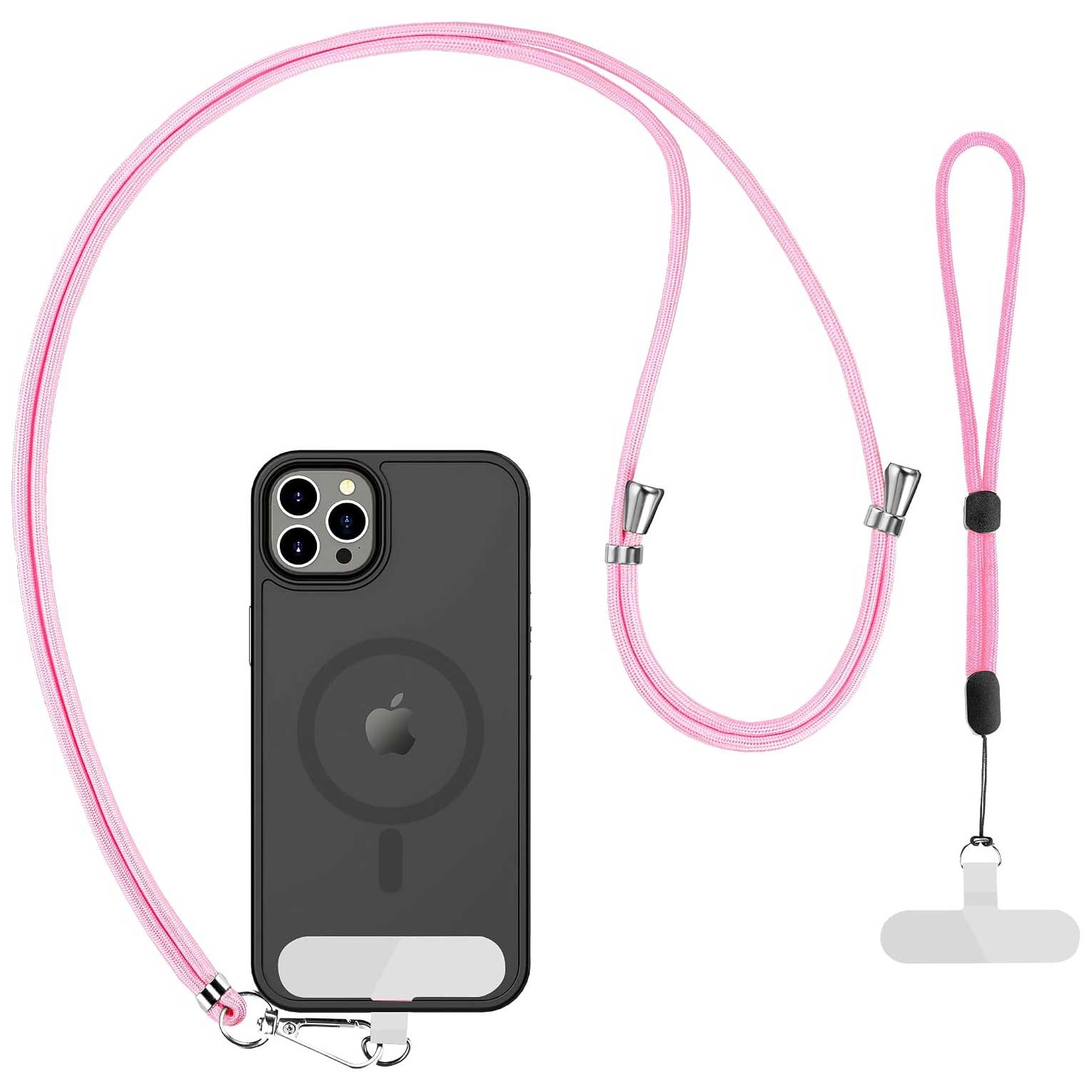 Pink 2 Pack Phone Lanyard Adjustable Holder 1 Pcs Neck Straps 1 Pcs Wrist Straps For Phone Cases  - ONXW275 2636-1