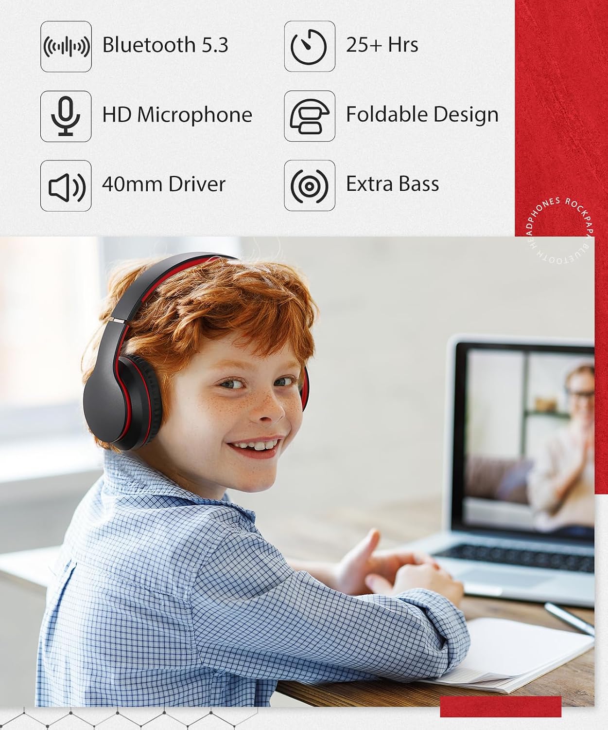 Wireless Headphones Foldable Headset w Mic Earphones Earbuds  - ONXW133 2482-5