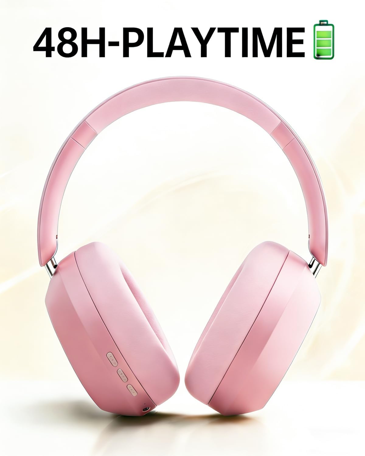 Pink Wireless Headphones Foldable Headset w Mic Earphones Earbuds  - ONXW269 2630-4