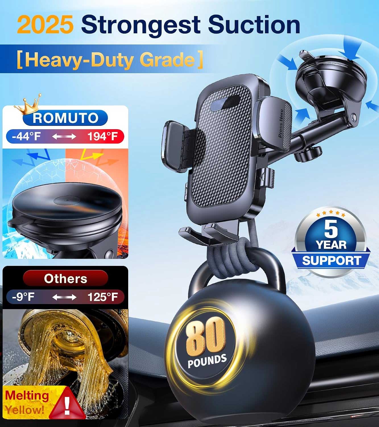 Car Mount Windshield Air Vent Adhesive Base Phone Holder Glass Cradle  - ONXW214 2564-4