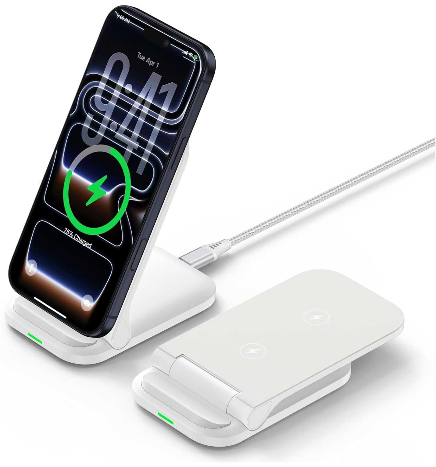 Foldable Wireless Charger 15W Fast Folding Stand Charging Pad Slim  - ONXW205 2555-1