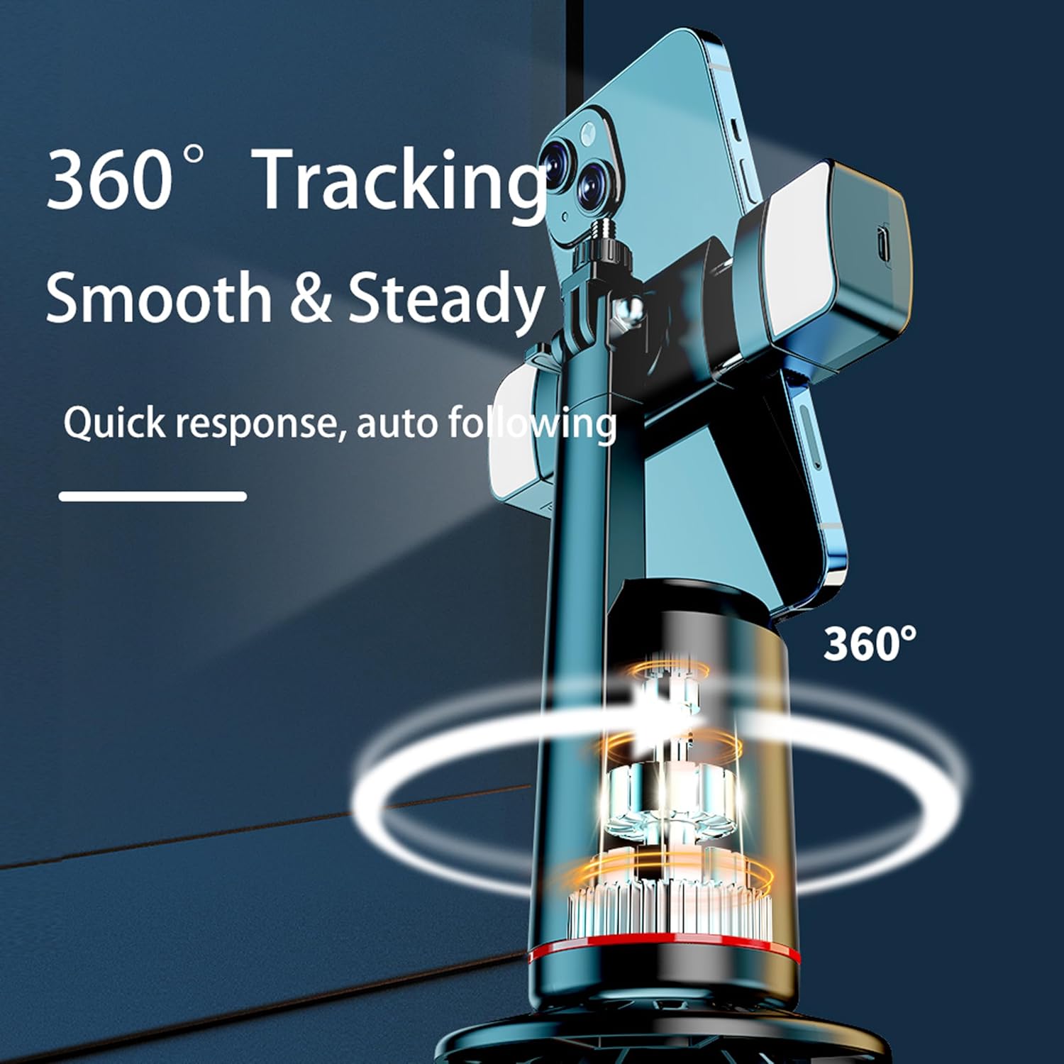 Auto Face Tracking Holder Phone Stand 360-degree Rotation Tripod Smart Camera Shooting Rechargeable Remote Shutter  - ONXW125 2473-5