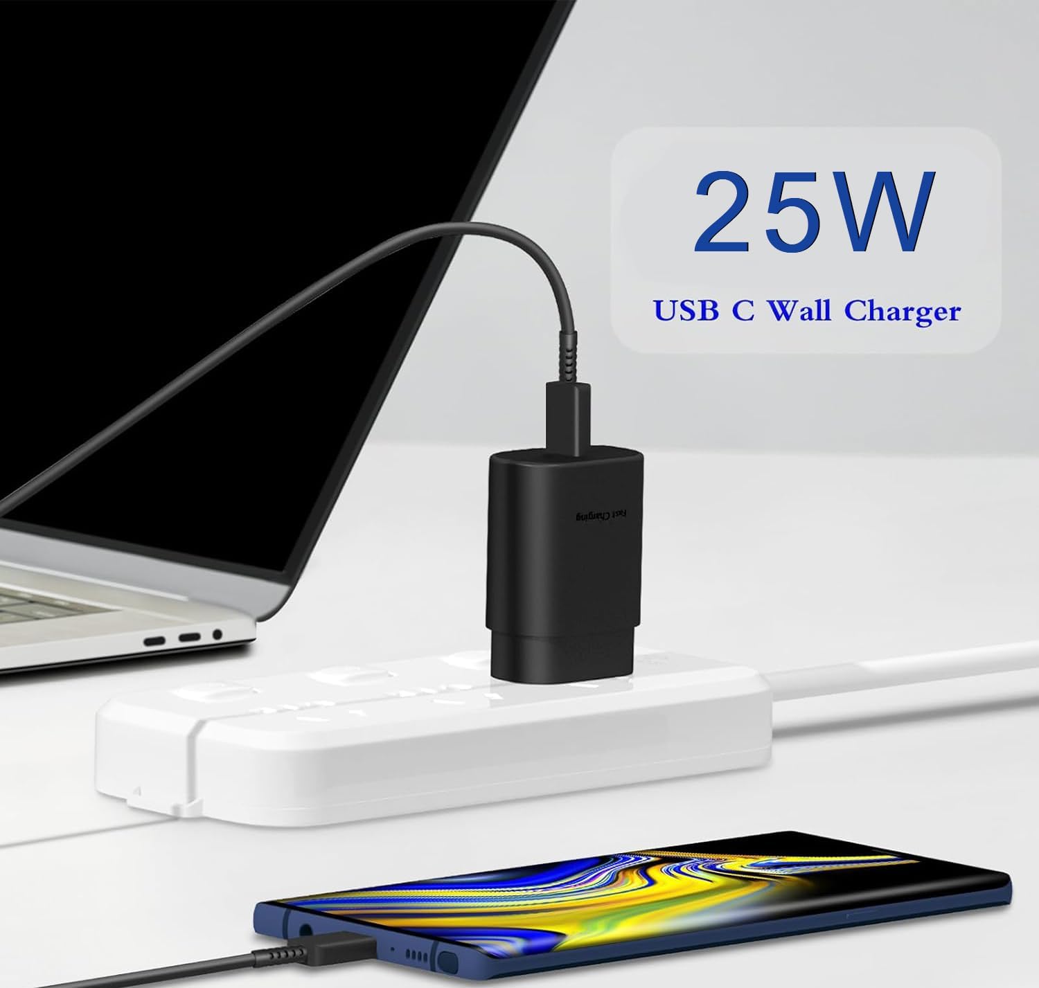 4 Pack 25W Fast Home Charger PD Type-C 2 Pack 6ft and 2 pack 4ft USB-C Cable Quick Power Adapter  - ONXW229 2584-2