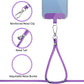 Purple 2 Pack Phone Lanyard  Adjustable Holder 1 Pcs Neck Straps 1 Pcs Wrist Straps For Phone Cases   - ONXW274 2635-4