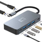 2 Port HDMI TV Adapter 7-in-1 USB-C Hub TYPE-C PD Charger Audio Video Projector Converter   - ONZ88 2212-2