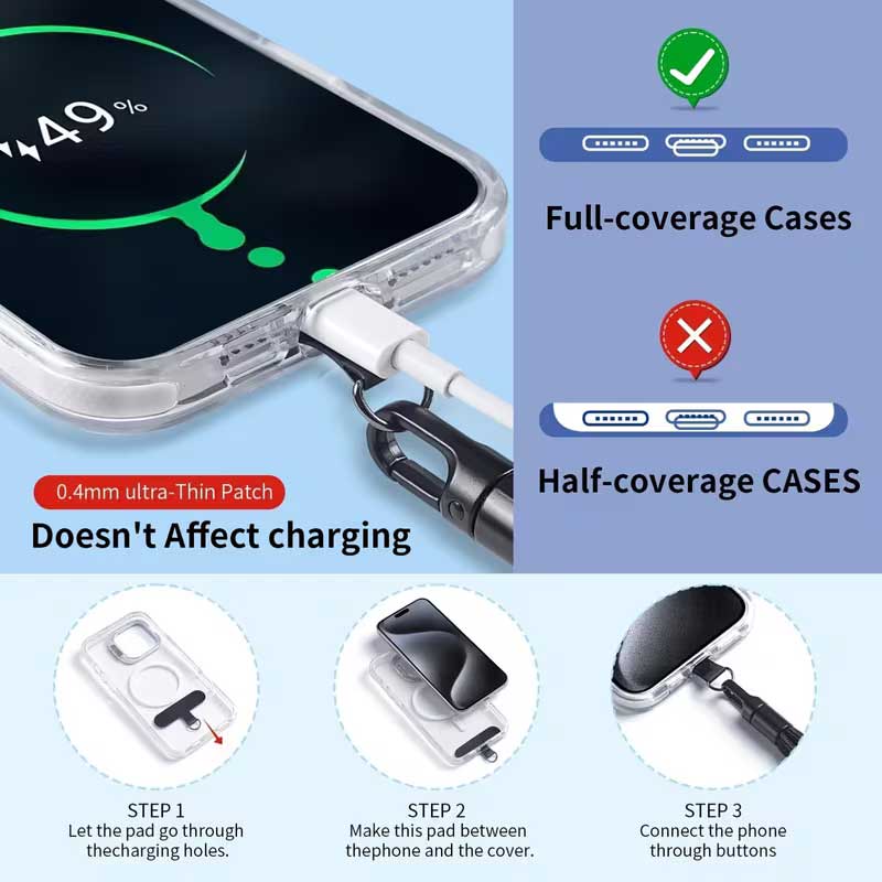 3 Pack Phone Lanyard Adjustable Wrist Straps For Phone Cases  Black  - ONXW262 2623-4