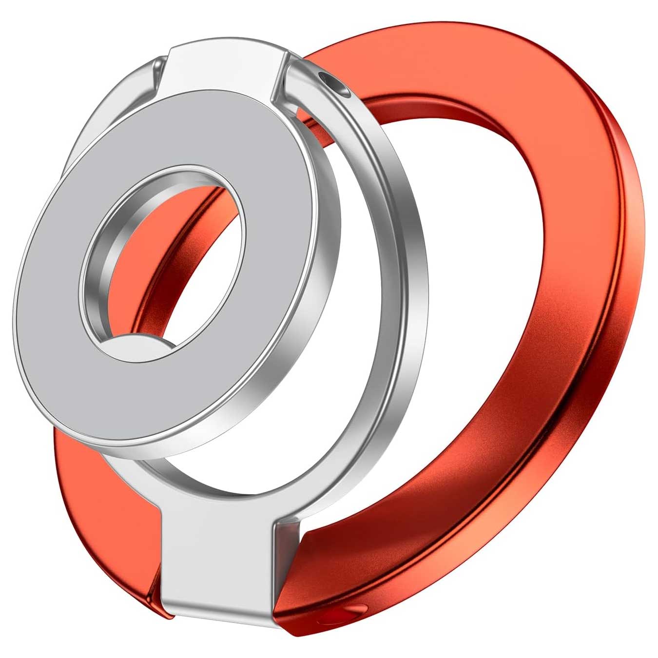 Metal Magnetic Ring Phone Holder  Orange Kickstand Folding Desk Stand  - ONXW219 2569-1