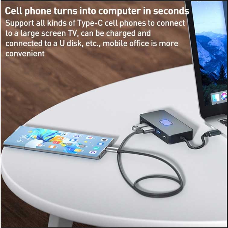 2 Port HDMI TV Adapter 7-in-1 USB-C Hub TYPE-C PD Charger Audio Video Projector Converter   - ONZ88 2212-8