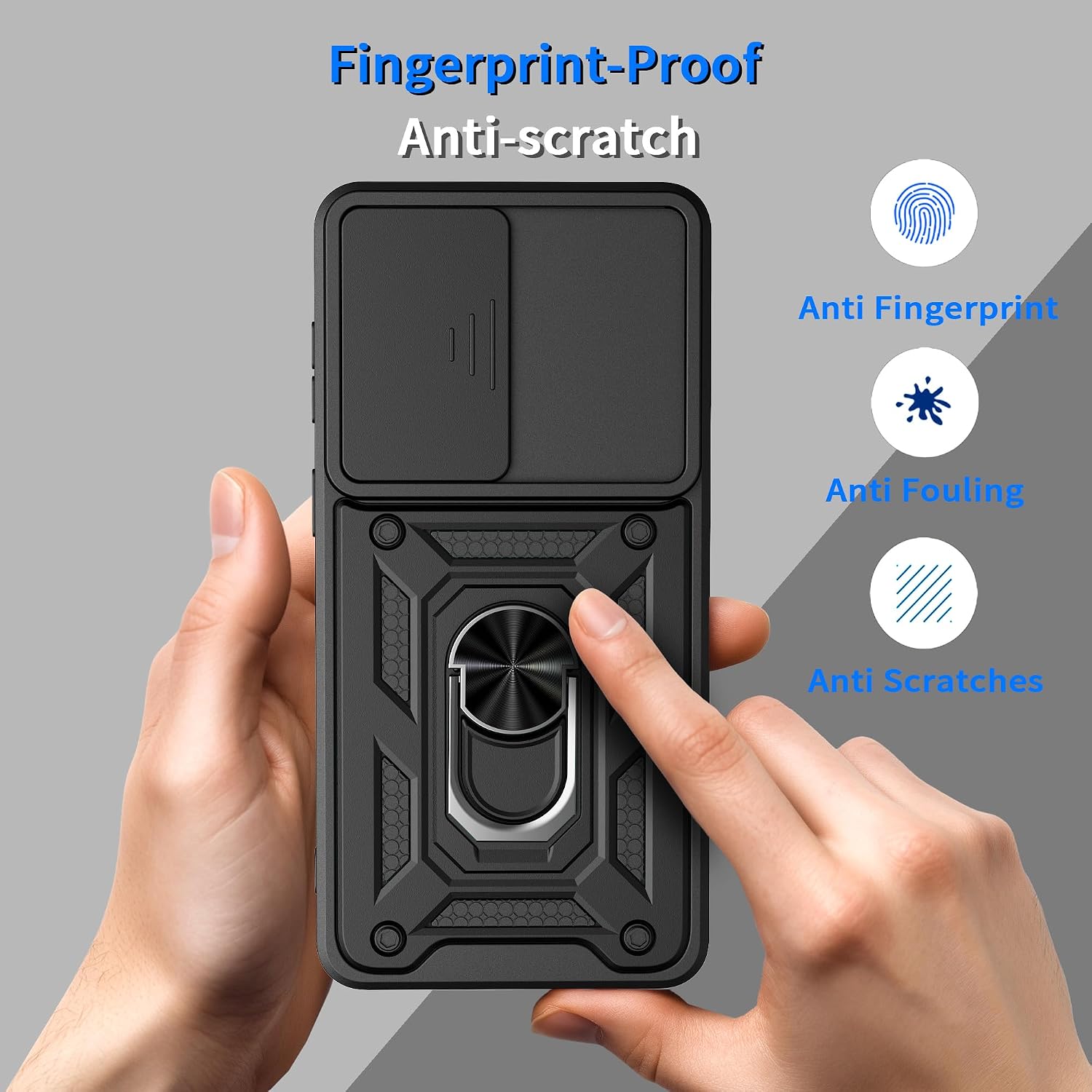 Hybrid Case Cover Metal Ring  Lens Protects  Kickstand Shockproof Armor  - ONXW35 2371-6