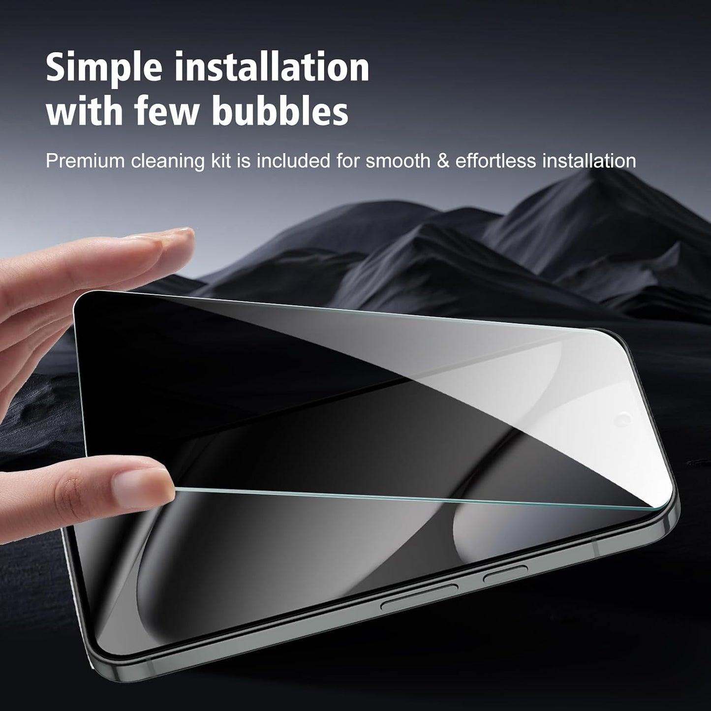 2 Pack Privacy Screen Protector Tempered Glass Anti-Spy Anti-Peep 9H Hardness 3D Edge  - ON2SP94 2455-7