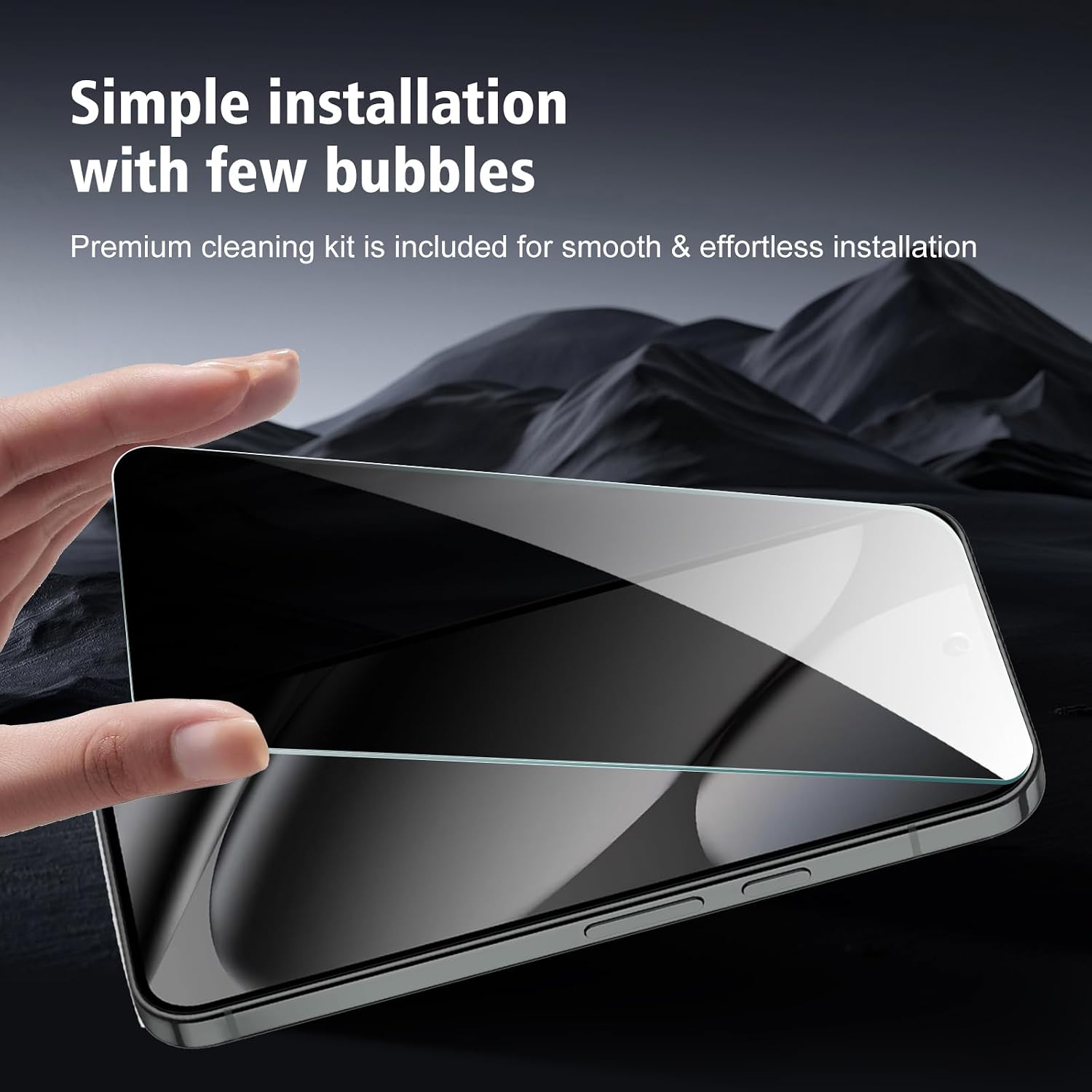 2 Pack Privacy Screen Protector Tempered Glass Anti-Spy Anti-Peep 9H Hardness 3D Edge  - ON2SP94 2455-7