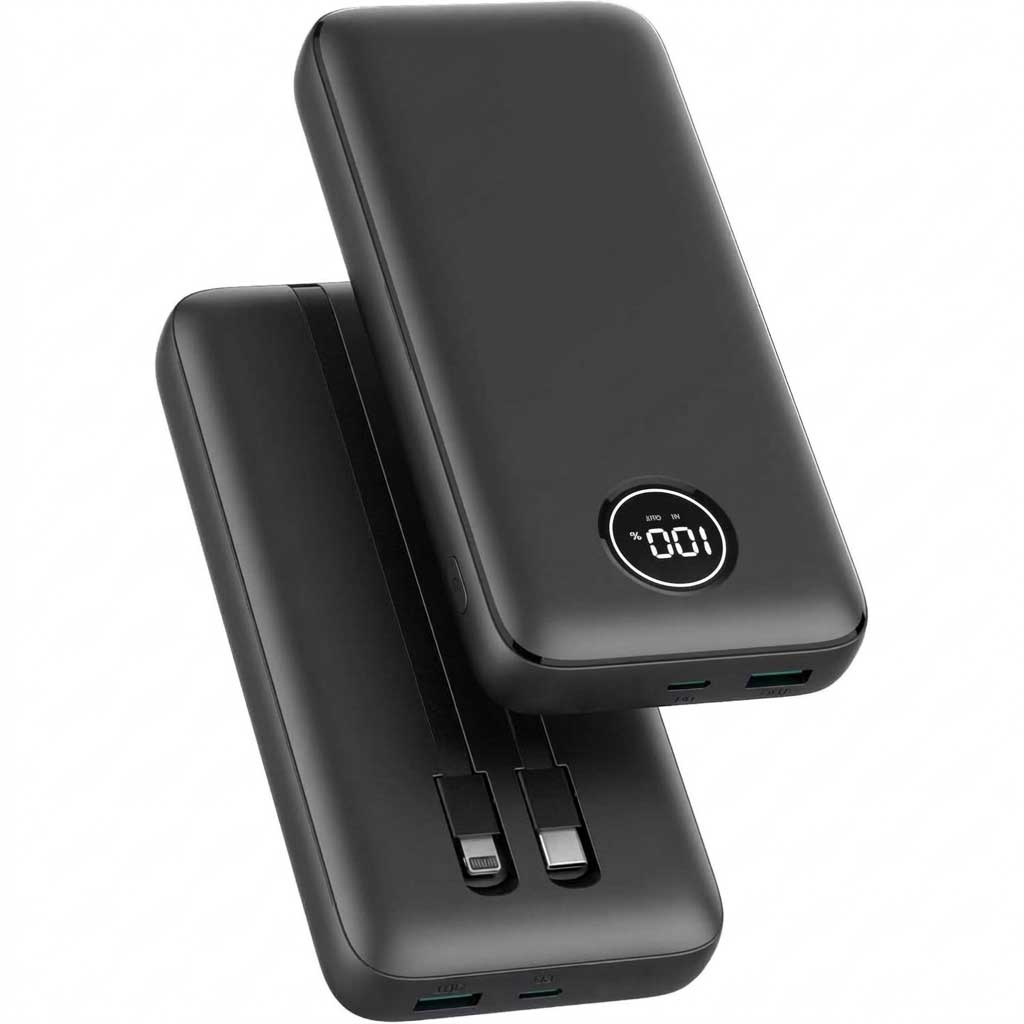 20000mAh Power Bank  22.5W PD Fast Charge Backup Battery Portable Charger  Built-in Cable LED Display  - ONZ63 2314-4