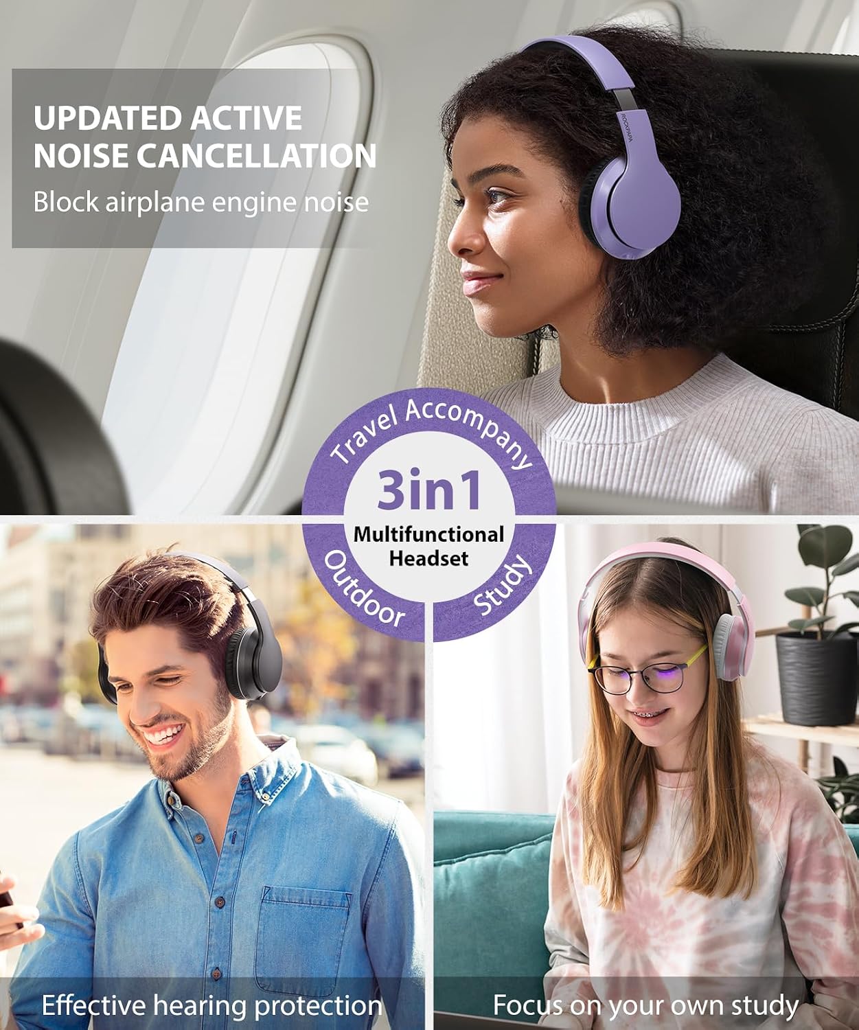 Wireless Headphones Foldable Headset w Mic Earphones Earbuds  - ONXW135 2484-7